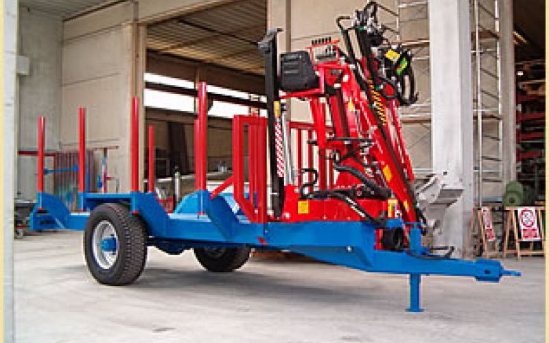 Forestry loader for tractors, trailers, and power hoes