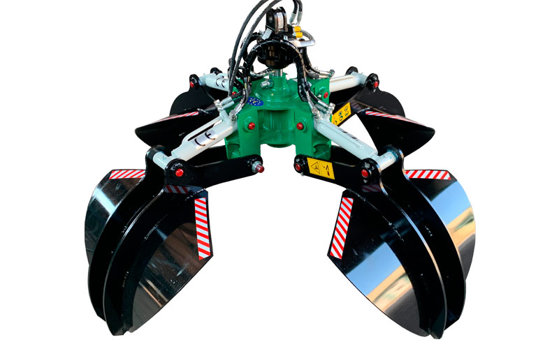 Polyp grapple for scrap and waste